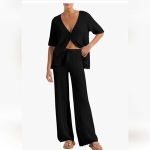 Elegant Black Women's 2 Piece Bathing Suit Cover Up NWOT